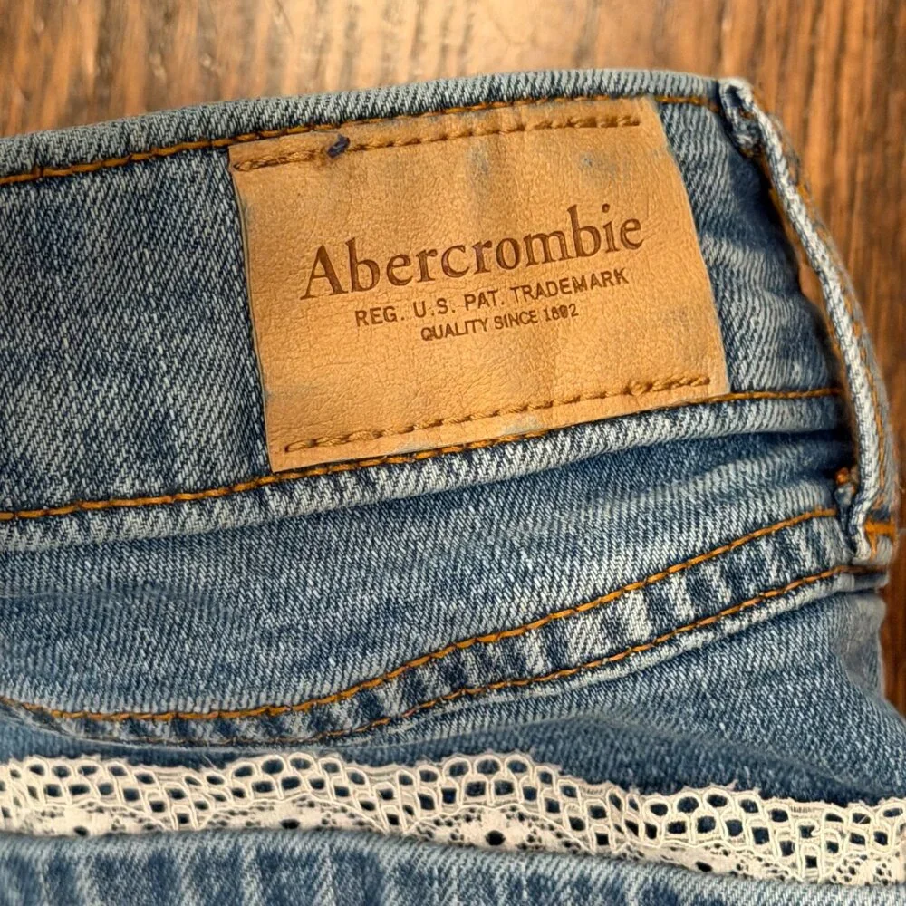 Abercrombie Kids High Rise Wide Leg Jeans Blue Size 13/14 - Picture 3 of 10